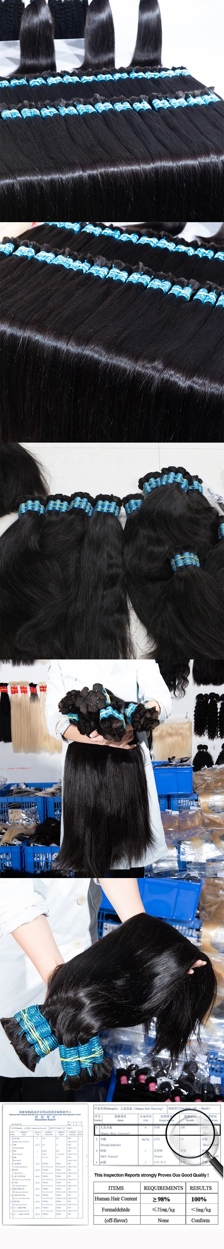 100% Real No Weft Human Hair Extensions for Women Remy Human Hair Bulk Unprocessed Natural Virgin Indian Hair Braiding Original
