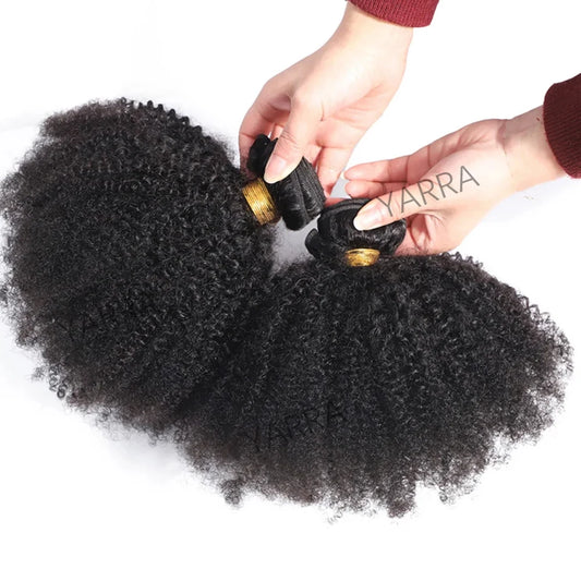 Afro Kinky Curly Bundles Brazilian 1/3 Afro Kinky Human Hair Bundles Deal 8-20" Hair Extensions Curly Human Hair Weave For Women