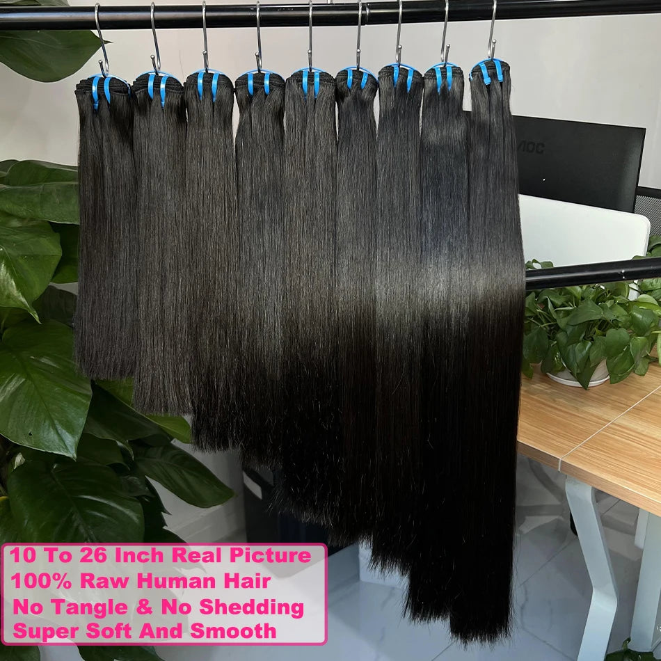 16A Vietnamese Super Double Drawn Bone Straight 100% Human Hair Bundles Unprocessed Raw Hair Weave Extensions Tissage For Women