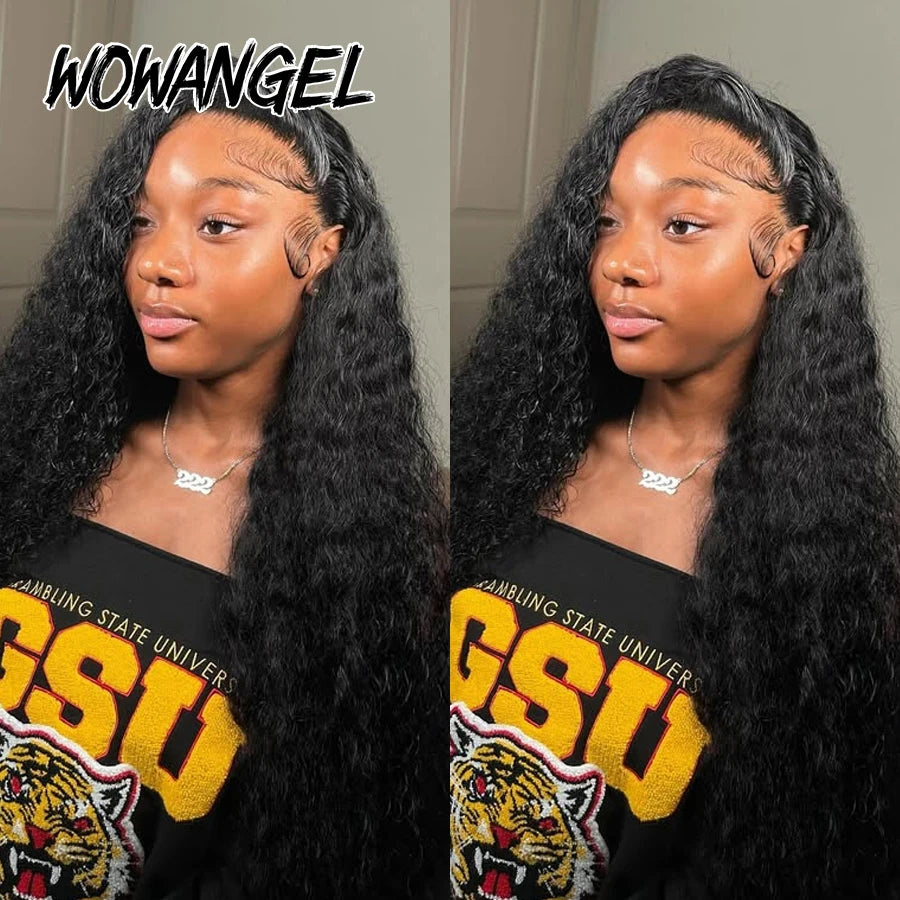 30in Invisi Drawstring 360 HD Lace Front Water Wave Wig Glueless Human Hair Wigs Full Lace Wigs Hidden Strap Remy Brazilian Hair