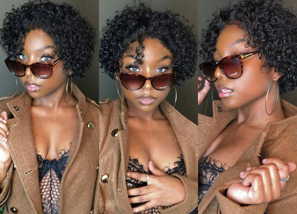 Pixie Cut Wigs 13x2 Lace Frontal Wigs Human Hair Short Kinky Curly Bob Human Hair Wigs For Women Lace Front Human Hair Wigs