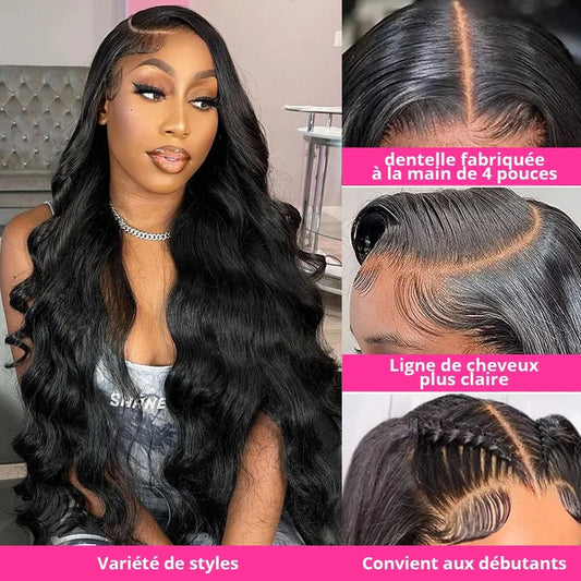 180% Body Wave Lace Front Wigs 360 Lace Wigs HD Lace 13x6 Brazilian Wigs For Women PrePlucked 13x4 Lace Frontal Human Hair Wigs