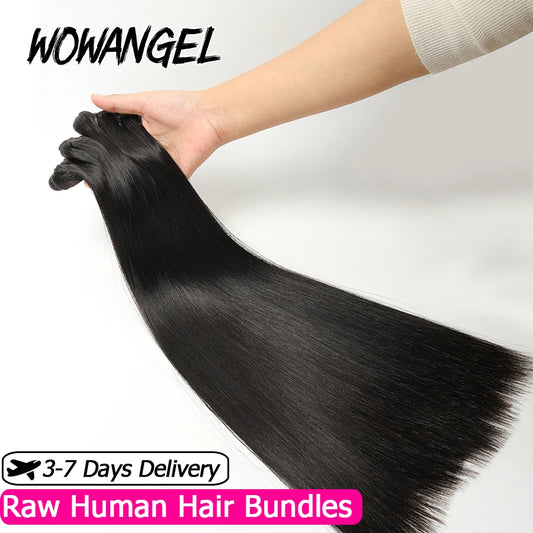 30 Inch Raw Hair Virgin Unprocessed 100% Human Hair Extensions Bone Straight 1/3/4 PCS Human Hair Bundles Brazilian Double Weft