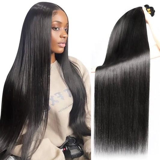 Straight Human Hair Bundles Brazilian Hair Bundle 100% Human Hairs 10-32 Inch Natural Color For Black Women Remy Hair Extensions