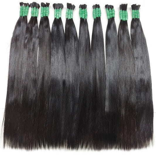 Wholesale Human Hair For Braiding Straight Indian Hair Vendor Virgin Bundles No weft Natural Hair Bulk 100% Human Hair Extension