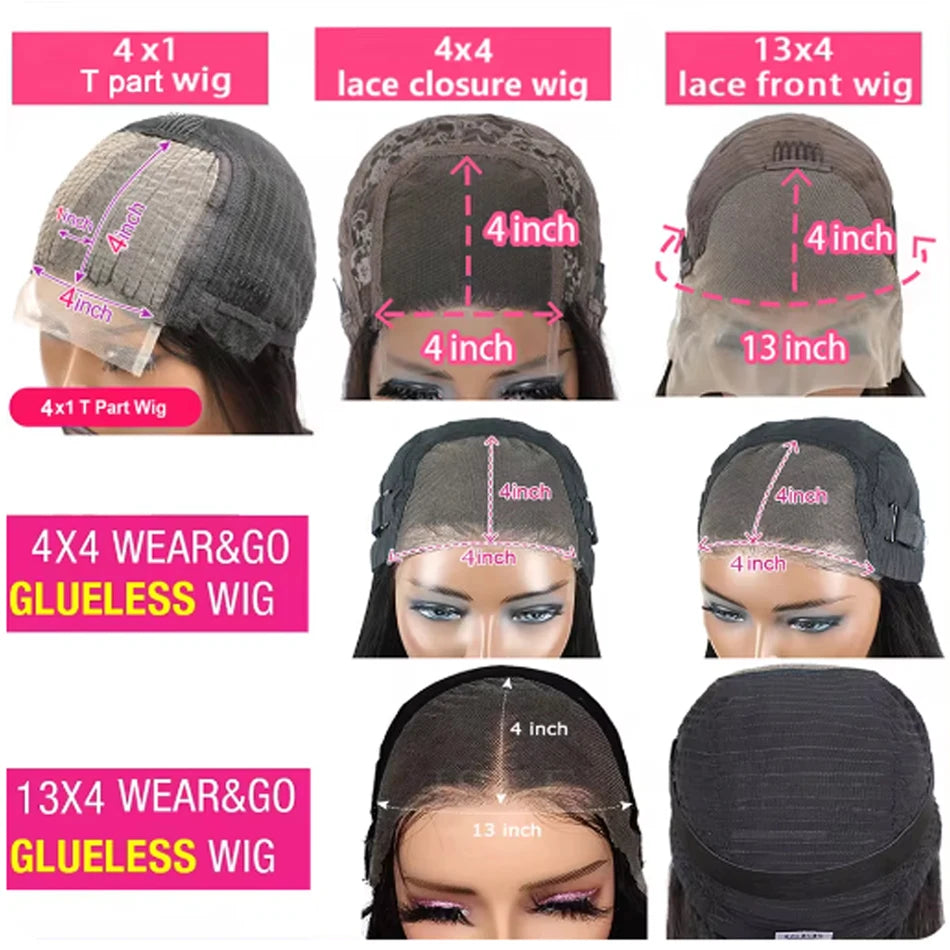 Wear And Go Glueless Wigs Bob Wig 12A Human Hair Wigs For Women Kinky Curly Lace Front Wigs Ready To Go Pre Plucked 180% Density