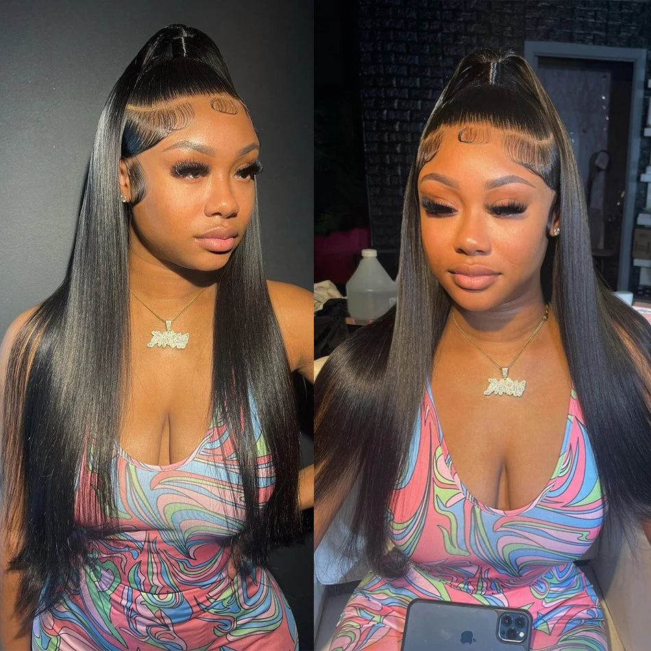 30 32inch Straight Lace Front Human Hair Wig 13x4 13X6 Transparent Lace Frontal Wig Brazilian 5x5 Closure Cheaper Wigs For Women