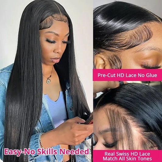 Wear And Go 6x4 Bone Straight Glueless Wig Human Hair Ready To Wear Brazilian 9x6 7x5 Lace Closure Wigs For Women Preplucked