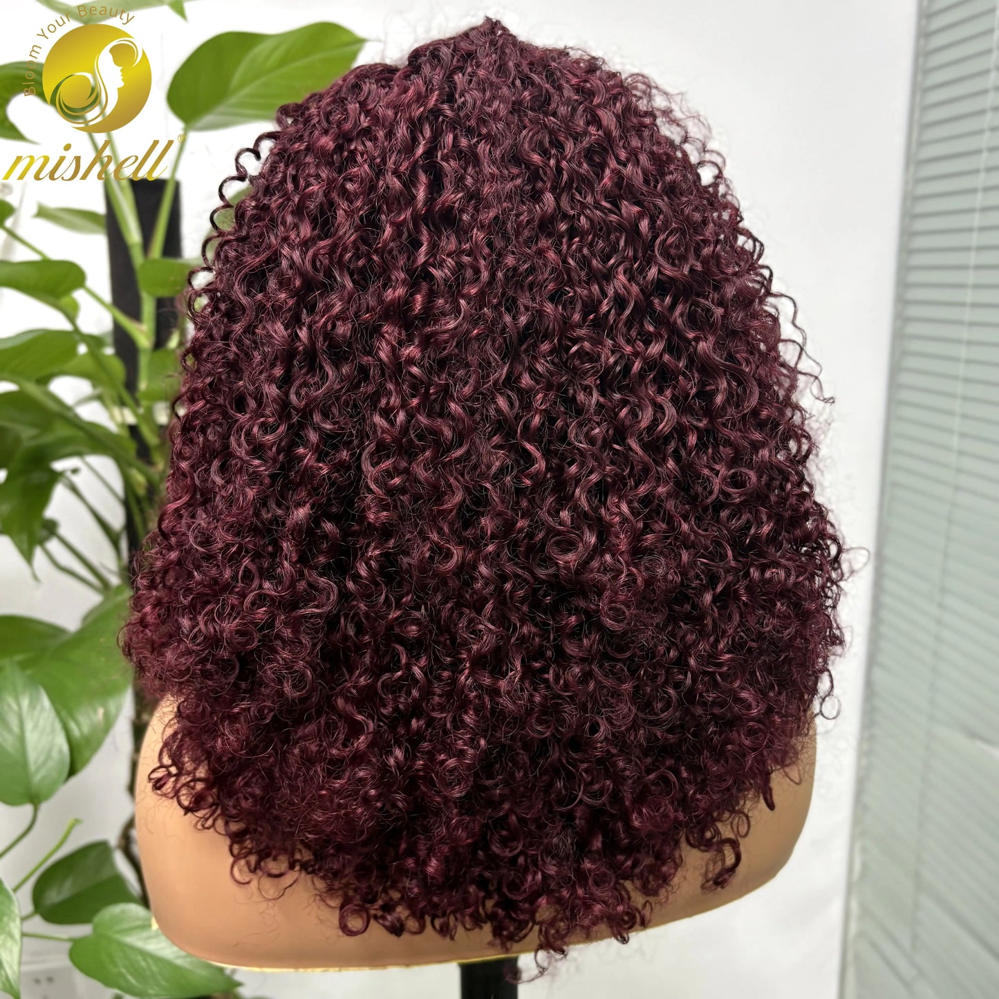 350% Density 13x4 Lace Frontal Pixie Curly Human Hair Wigs 12A Colored Water Wave Raw Burmese Bouncy Curly Hair Wigs for Women