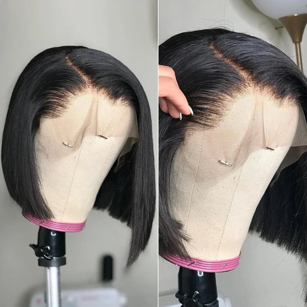 Glueless Bob Hair Wig Human Hair Ready To Wear Straight Transprent 13x4 Lace Closure Wigs For Women Glueless Wigs Human Hair