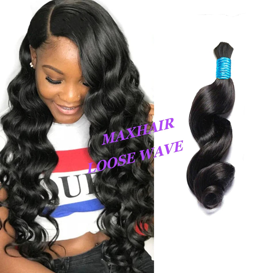100% Virgin Human Hair Bulk Extension Loose Body Wave Bulk Weaving For Braiding Unprocessed No Weft Straight Deep Wave Hair Bulk