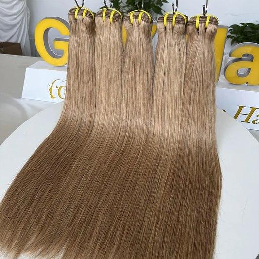 30inch #27 Honey Blonde Bone Straight Human Hair Highlight Bundles 1/3/4 Bundles Remy Virgin Raw Hair Weave Extensions Wholesale
