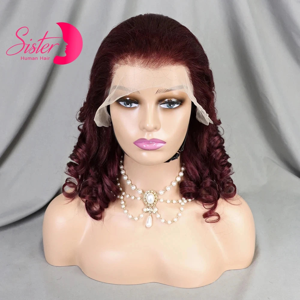 12A Double Drawn 350# Ginger Orange Spring Bouncy Curly Human Hair Wigs 13x4 Lace Frontal Curly Hair Wigs 250% Density for Women