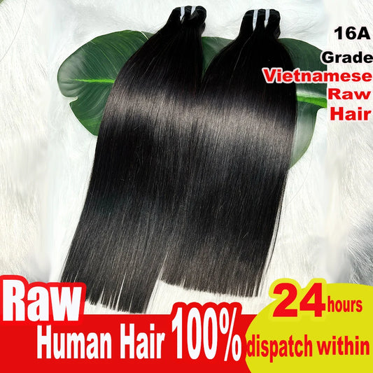 V Beauty 16A Grade Double Drawn Unprocessed Raw Vietnamese Human Hair Bundles 100% Virgin Hair Straight Bundles Extensions