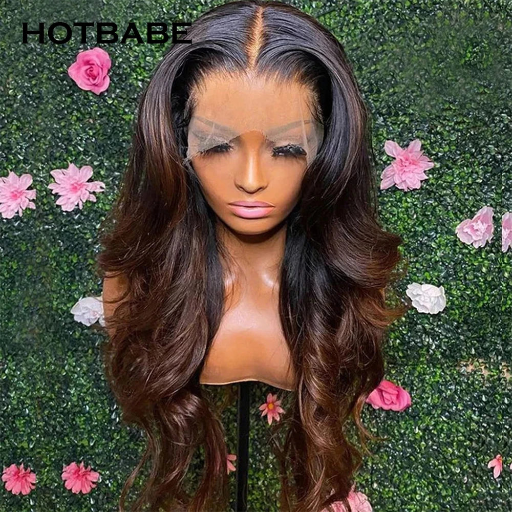 1B/30 Blonde Brown 13x6 Transparent Lace Front Wigs Ombre HD Lace Frontal Wig Brazilian Colored Human Hair Wigs For Women Remy