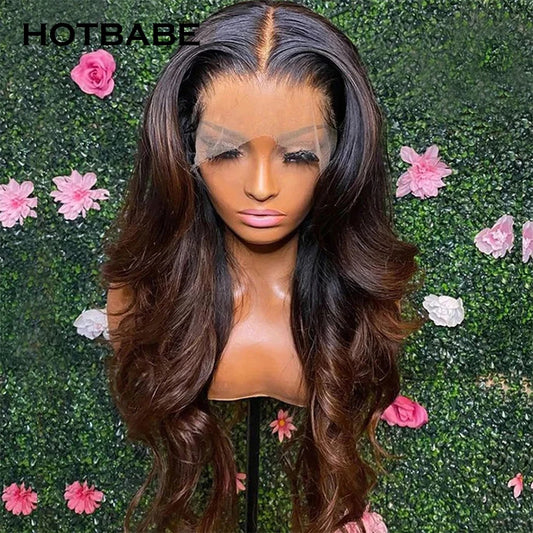 1B/30 Blonde Brown 13x6 Transparent Lace Front Wigs Ombre HD Lace Frontal Wig Brazilian Colored Human Hair Wigs For Women Remy