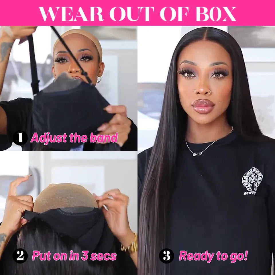 Glueless 5x5 Wig Deep Wave Human Hair Wigs Ready To Wear Pre Cut Lace Wear And Go Glueless Wigs 6x4 Lace Human Hair Wig