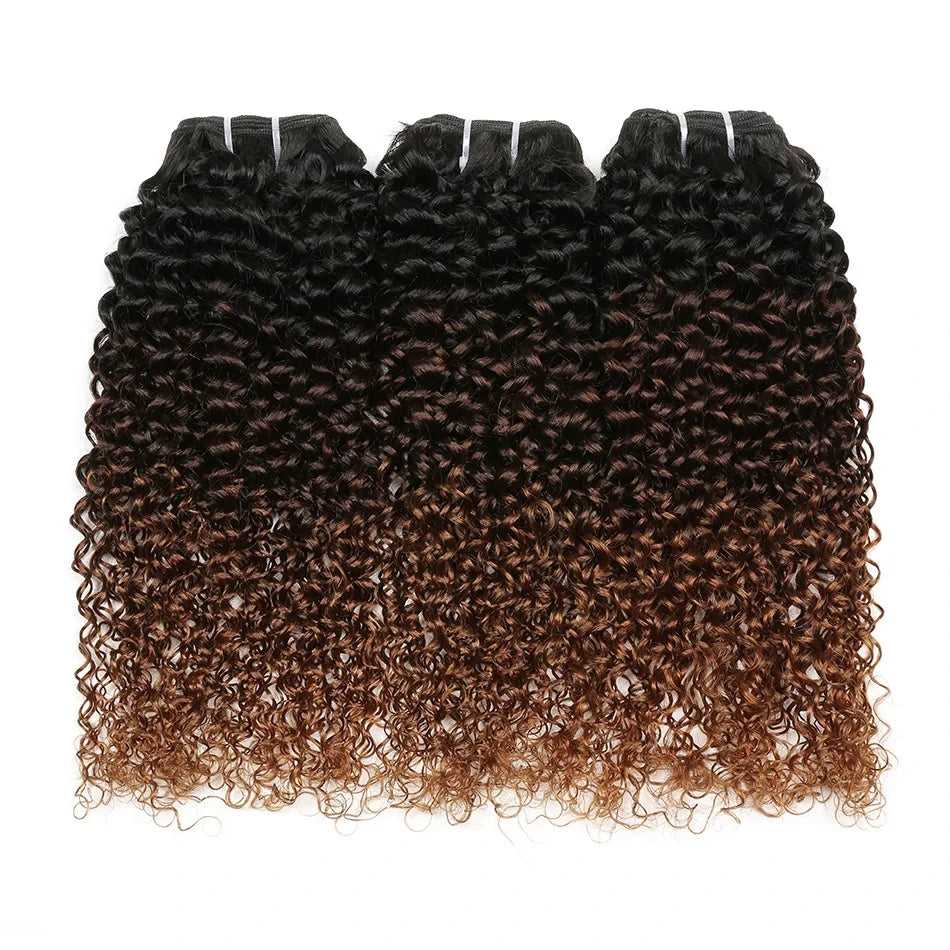 Spark 1/3/4 Bundles Afro Kinky Curly Human Hair Extensions Ombre Brazilian 100% Human Hair Weave Bundles