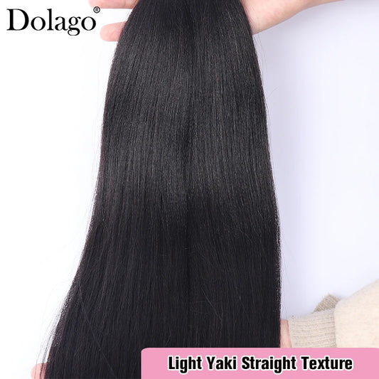 Double Drawn Hair Bundles Vietnamese Light Yaki Straight Hair Bundles 100% Human Hair Extensions Raw Hair 3 4 Bundles Weaving
