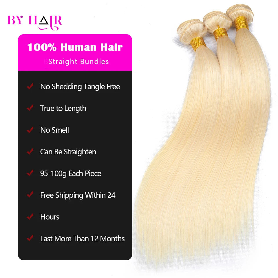 613 Blonde Human Hair Bundles 30 32 Inch Brazilian Remy Hair Weave Honey Blonde 1 3 4 Straight Bundles Wholesale Hair Extensions