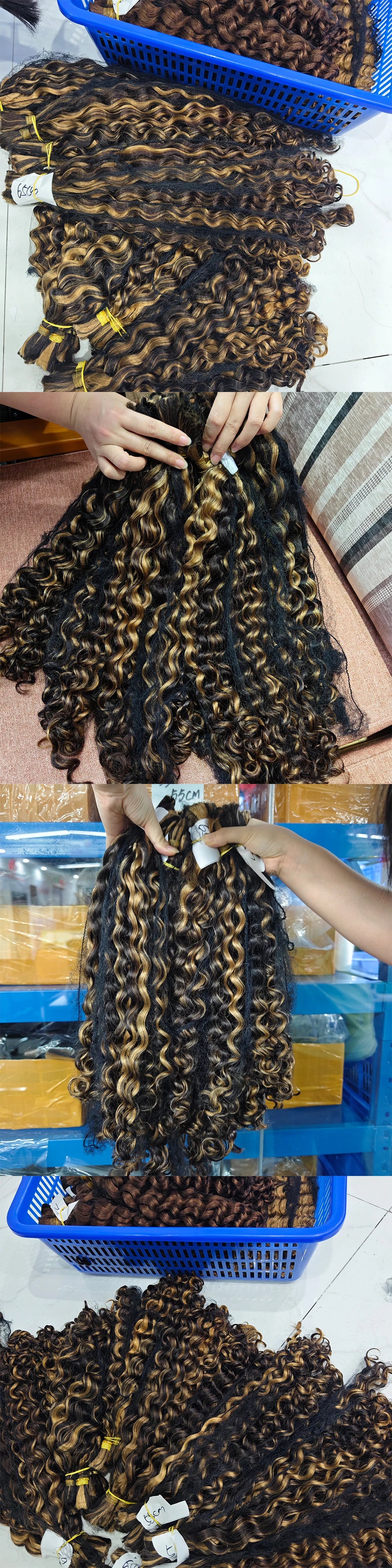 100% Human Hair Extensions for Braiding Natural Hair Weaving Loose Deep Beautiful Unprocessed Curly No Weft Vietnamese Hair Bulk