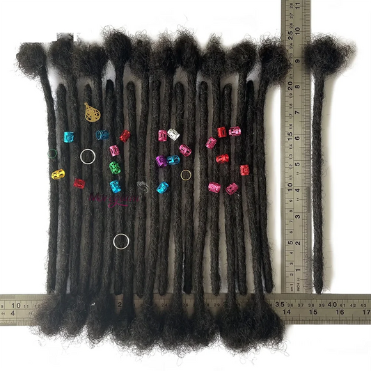 6 Inch 10 Strands Loc Extensions Human Hair 100% Handmade Permanent Dreadlock Extensions for Women Men Can Be Curled and Bleache