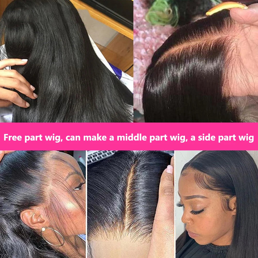 30 32inch Straight Lace Front Human Hair Wig 13x4 13X6 Transparent Lace Frontal Wig Brazilian 5x5 Closure Cheaper Wigs For Women