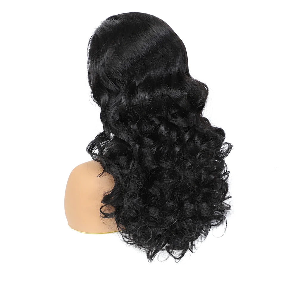 100% Raw Brazilian Virgin Hair Double Drawn Bouncy Wave 13x4 Lace Frontal Wig 250% Density 4X4 HD Lace Closure Wear And Go Wigs