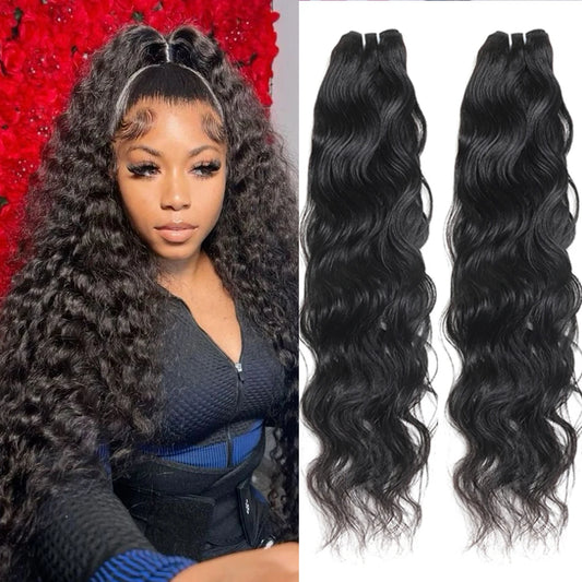 Natural Wave 100% Human Hair Bundles Malaysian Natural Water Virgin Hair Extensions 8-30 Unprocessed 1/3/4PCS Deals Wet And Wavy