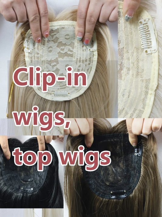 22 inch top wig block hairpiece wig piece with clip ladies wig heat resistant fiber suitable for beginners daily wear