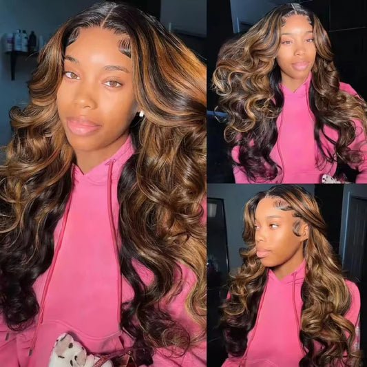 Wear And Go 9x6 Glueless Wigs Human Hair 1B/30 Highlight Wig Body Wave Human Hair Wigs For Women Pre Plucked Bleached Knots