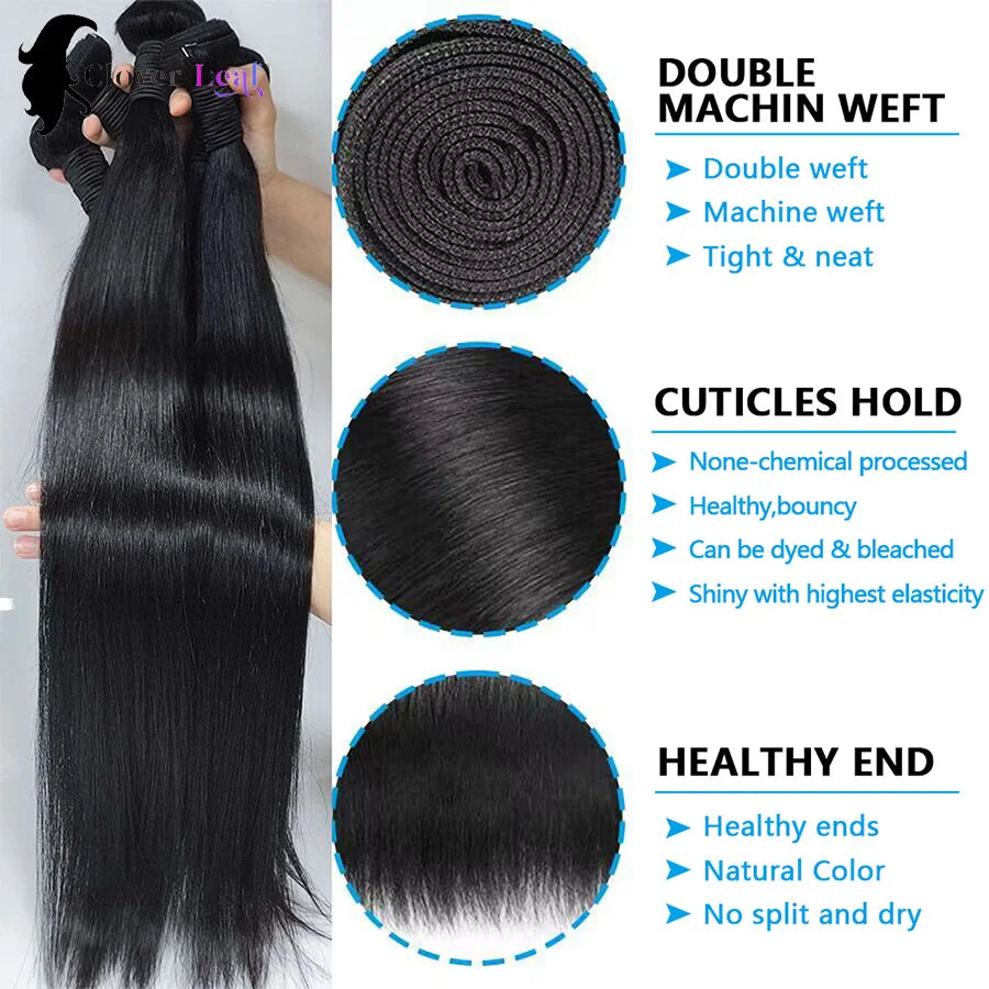 26 26 26 Inch Straight Human Hair Bundles Brazilian Weave 100% Human Hair Extension Natural Black Color Thick bundles Human Hair