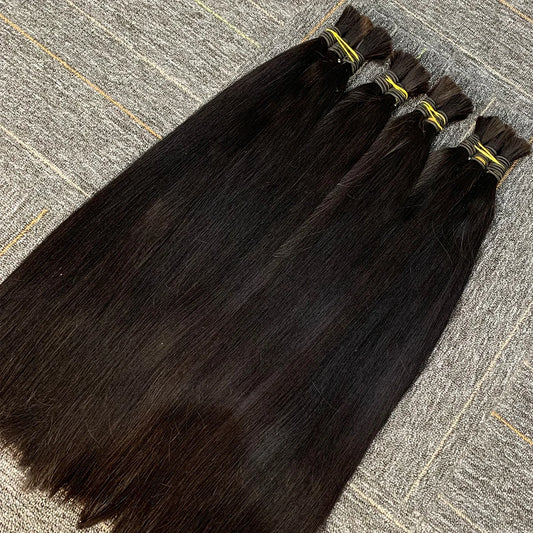 10A Virgin 100% Natural Balck Bone Straight Human Hair Bulk For Braiding Extensiones Cabelo Humano Weaving Unprocessed No Hair