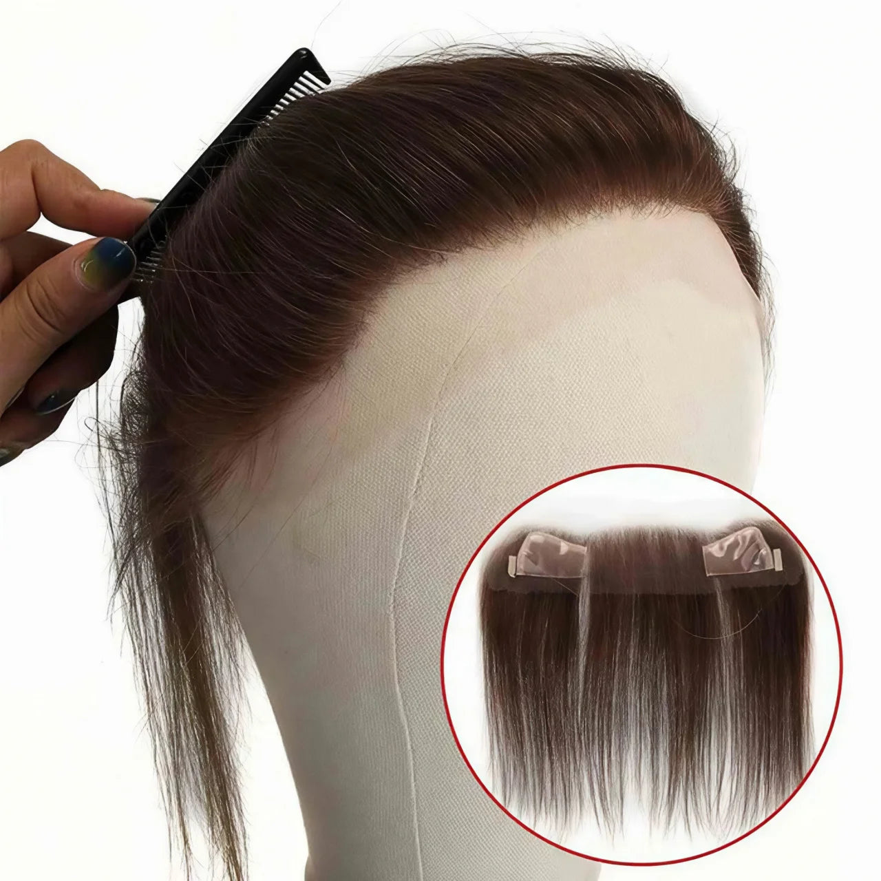 TUW20 Lace with Skin Women Frontal Hairline Topper for Thinning Hair Hair Patch For Women Receding Hairline Human Hair Toppers