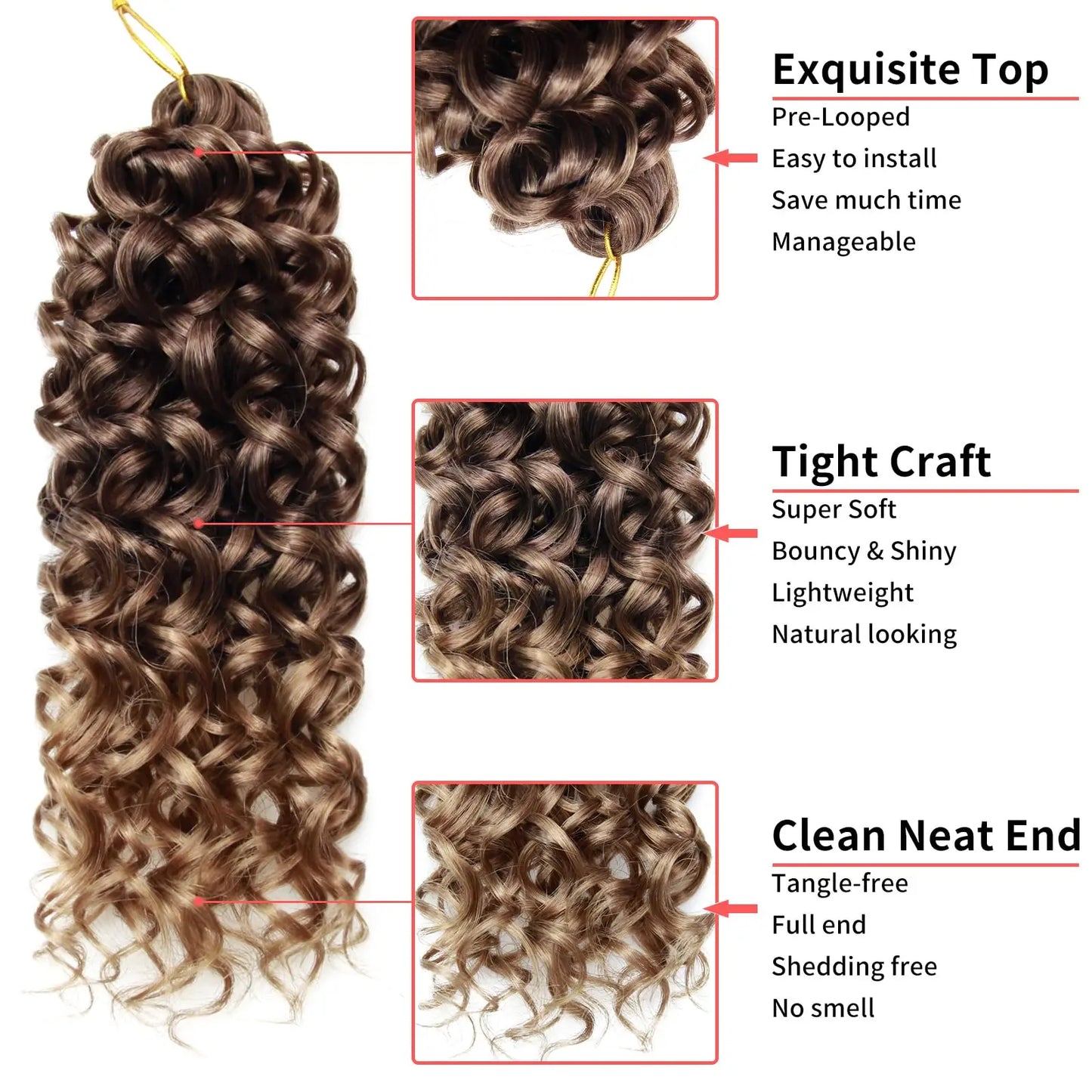 12"GoGo Curl Crochet Hair Short Curly Crochet Hair for Women Water Wave Deep Twist Crochet Braids Synthetic Braiding Hair
