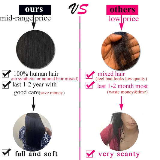 250% Density Wear and Go Glueless Wigs Human Hair Pre Plucked Straight Lace Front Wigs for Women 4x4 Pre Cut Lace Closure Wig