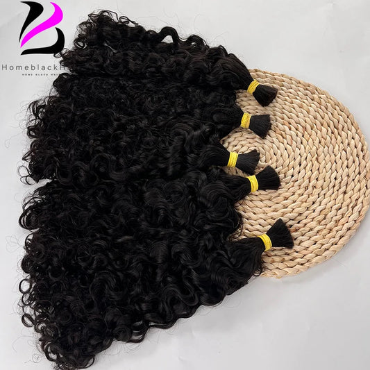 For Braiding Bulk Hair Human Hair Kinky Curly Bulk Hair Extensions For Braids Double Drawn Bulk Hair Bundles No Weft Wholesale