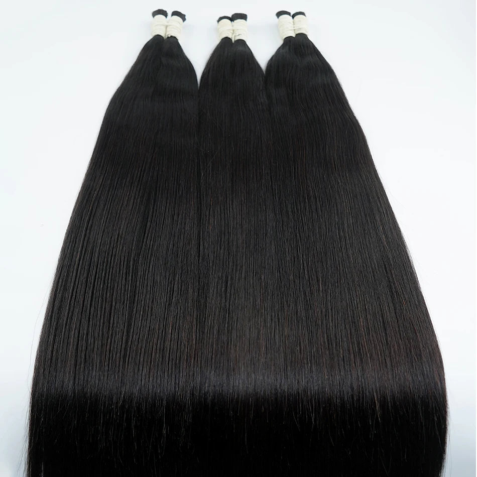 14A Grade 100% Real Natural Hair Extension Straight Human Hair Bundles No Weft Natural Black Bulks Blonde Brazilian Hair
