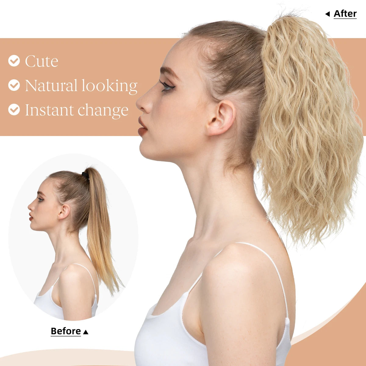 13Inch Premium Synthetic Curly Claw Clip In Ponytail Blonde Brown Short Hairpiece Fake Hair False Pigtail Hair Extensions P064
