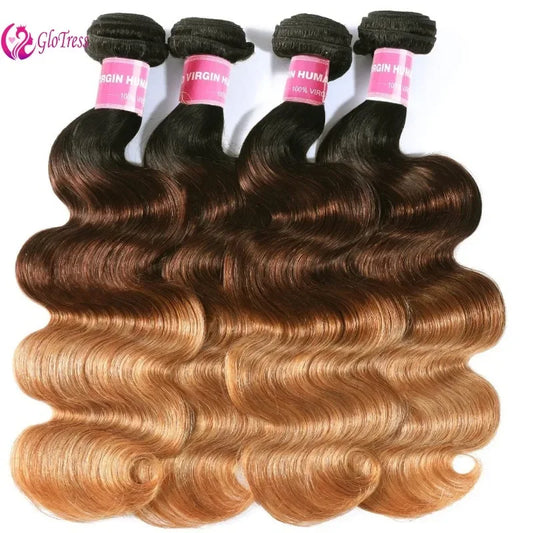 T1B/4/27 Color Ombre Body Wave Human Hair Bundles 10-26 Inch Weave 1/3 Bundles Brazilian Virgin Hair Extensions 100g/Bundles