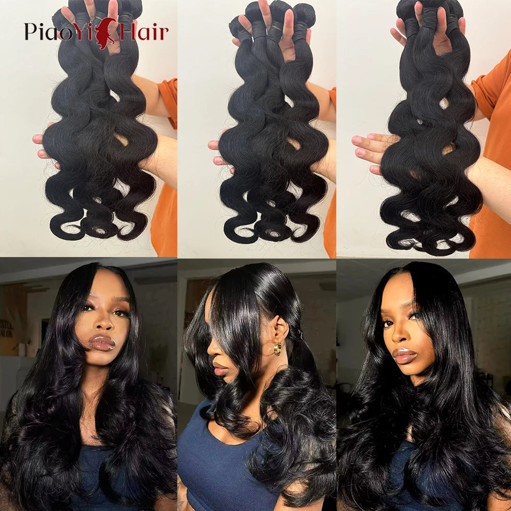 12A Double Drawn Body Wave Human Hair Bundles 100% Human Hair Brazilian Virgin Human Hair Extensions For Women Cheap  Human Hair
