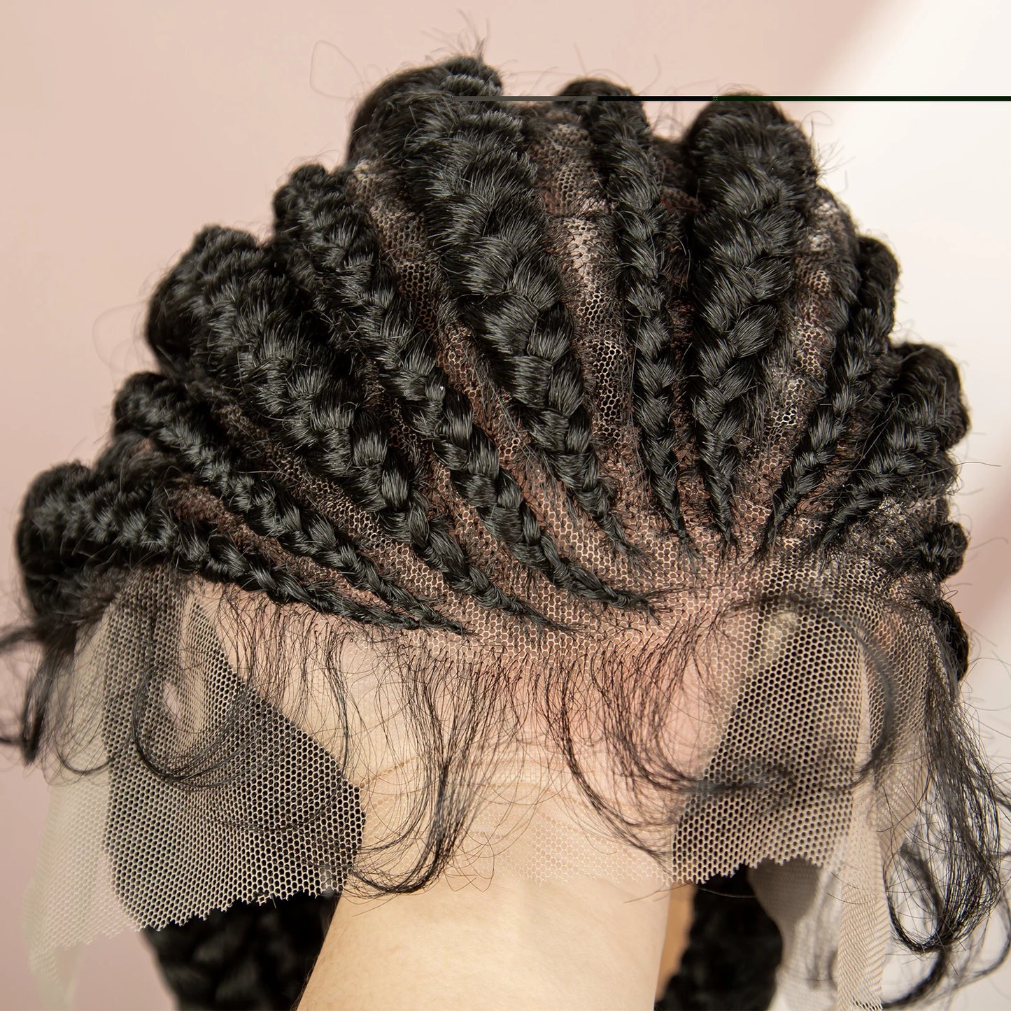 African Black Women Braided Wigs Double Lace Cornrow Braided Wig with Baby Hair Full Lace Frontal 30 Inch Natural Braiding Hair