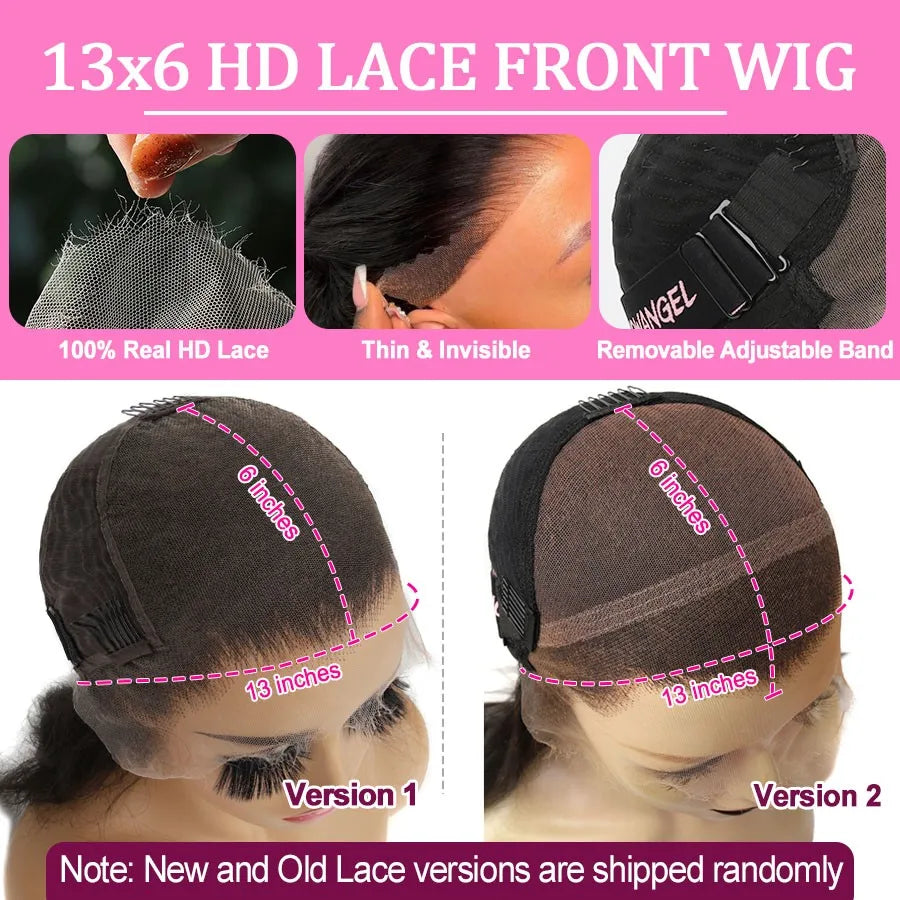 Wow Angel Chocolate Brown Colored 13x6 HD Lace Front Wig Straight Wigs Glueless Human Hair Wig Weargo Wig Melt Skin For Woman