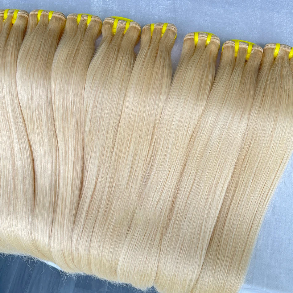 #613 Blonde Colored Straight Human Hair Bundles 1/2/3/4 Pcs 10-30 Inch 100% Raw Virgin Human Hair Weave Extensions For Women