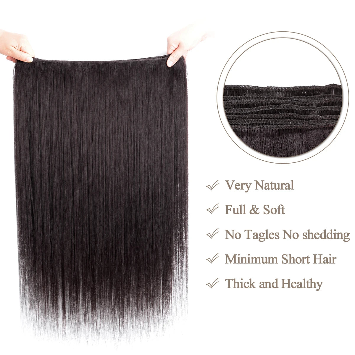 26Inch Synthetic Straight Hair Weave Hair Bundles 150g Natural Long Hair Extensions Yaki Straight Hair Weaving For Women Fake