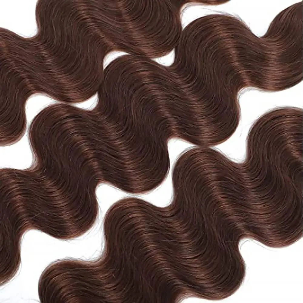 Brown Bundles Color #4 Body Wave Human Hair Bundles Brown Body Wave Bundles 100% Human Hair 26 28 30 Inch Human Bundles #4