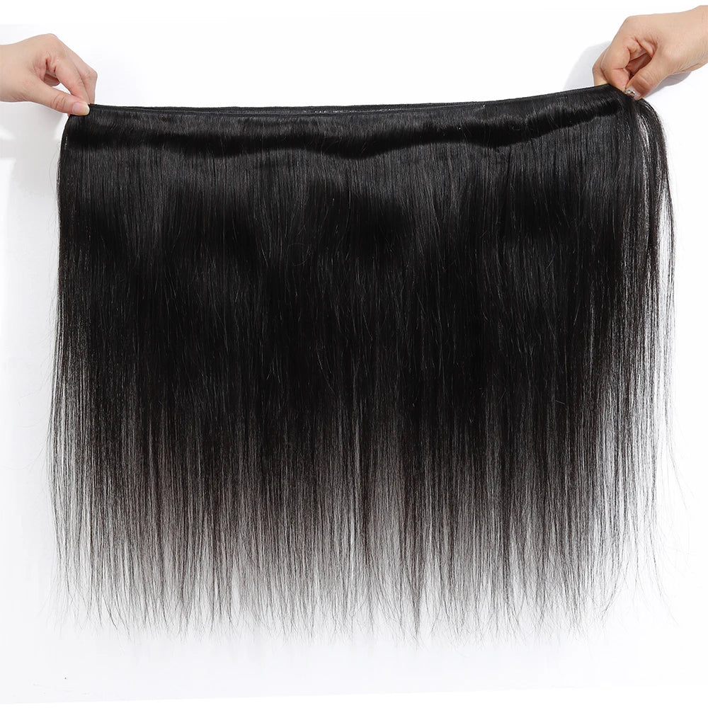 Brazilian 30 40 Inch Raw Virgin Unprocessed 100% Human Hair Extensions Bone Straight 3 4 Bundles Double Weft Bulk Braiding Hair