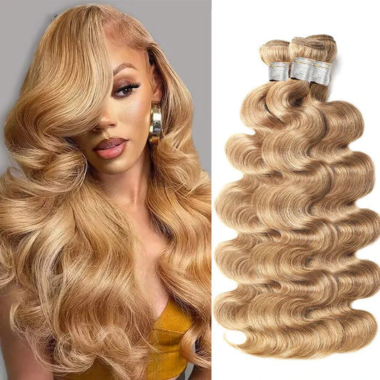 Double Weft Color 8 Ash Blonde #30 #4 Brown Pure Color Remy Human Hair Bundles Extension Body Wave Wholesale