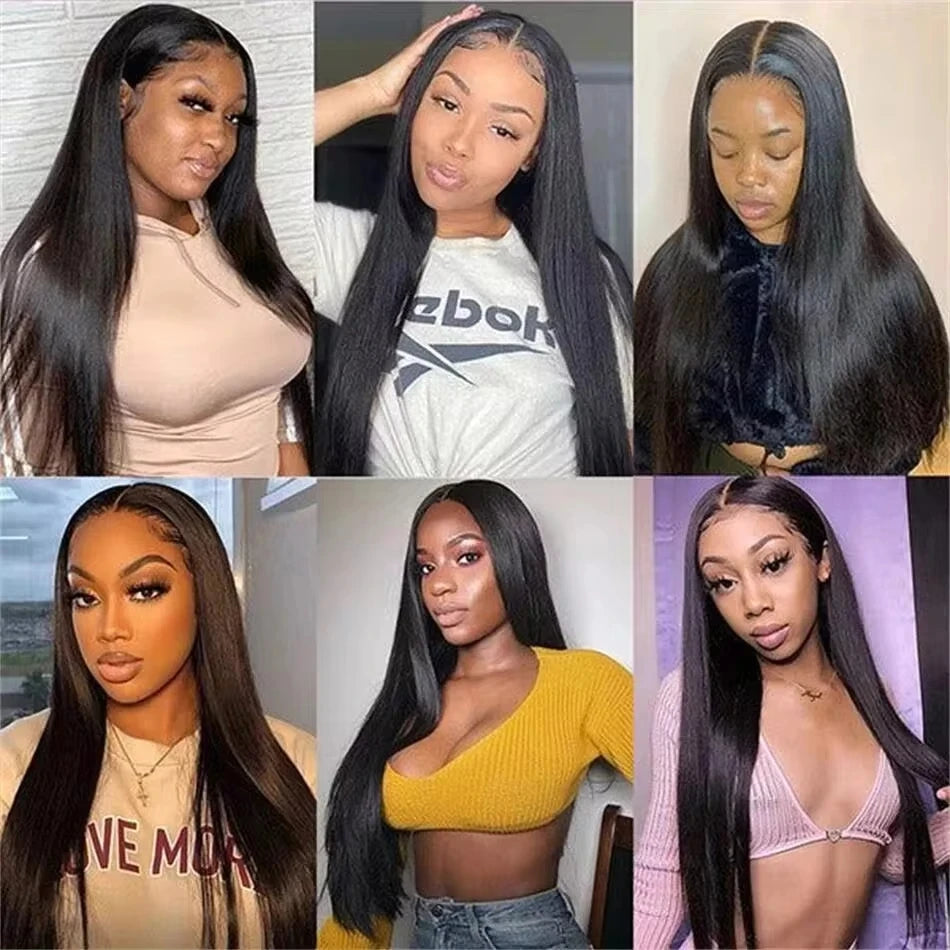250 Density Straight Hair V part Wig 16-34Inches Upgrade Brazilian Glueless Wigs For Women 100% Human Hair Head Clip In Half Wig