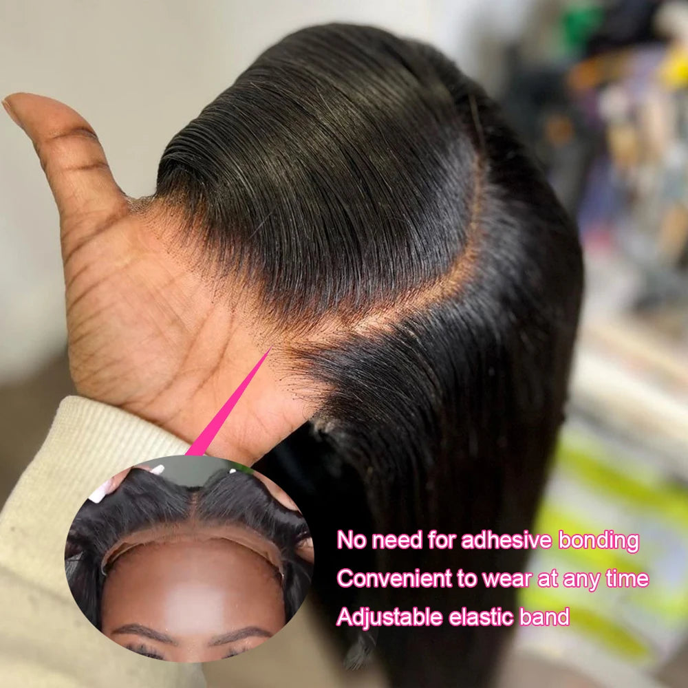 250% High Density Brazilian 30 40Inch Glueless Wig Human Hair Bone Straight 13x4 HD Lace Frontal Human Hair Wigs 7x5 Closure Wig